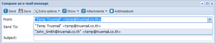 Selecting a from address
